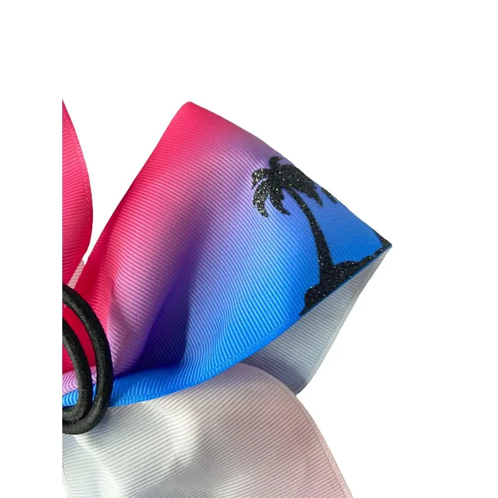 Tie Dye Palm Tree Beach Themed Bow Tie Hair Accessory Girls' Unbranded